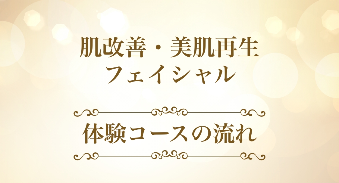 肌改善・美肌再生フェイシャル、体験コースの流れ